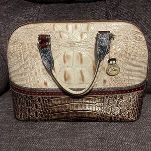 Vtg Brahmin Vivian Satchel & Wallet Croc